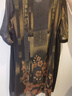 意枕上加肥加大碼女裝夏季新款復(fù)古v領(lǐng)花色中長(zhǎng)款過(guò)膝連衣裙女大碼女裝 圖片色(1239) 2XL (145-170斤) 曬單實(shí)拍圖
