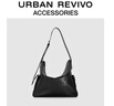 URBAN REVIVO2025秋季新款男褶皺單肩斜挎包UAMB50124+ 黑色 曬單實(shí)拍圖
