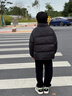 雅鹿2025新款兒童羽絨服短款男童女童寶寶中大童立領(lǐng)加厚冬季外套冬裝 黑色 140 cm 曬單實(shí)拍圖