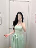 冶芷2025夏季新款法式薄荷綠抹胸連衣裙子女海邊度假風(fēng)收腰露肩長(zhǎng)裙 蝴蝶結(jié)抹胸連衣裙薄荷綠 S 曬單實(shí)拍圖