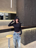 森馬（Semir）長(zhǎng)袖T恤女短款小心機(jī)顯瘦緊身2025發(fā)熱抓毛純色冬裝109725101010 曬單實(shí)拍圖