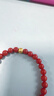 詩(shī)普琳足金金珠南紅瑪瑙手鏈 騏驥紅天然南紅串珠手串 6mm 曬單實(shí)拍圖