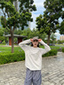 LAZY DAY TREND戶外立體裁剪撞色速干印花T恤女秋季休閑長(zhǎng)袖運(yùn)動(dòng)上衣潮 淺云灰 L 曬單實(shí)拍圖