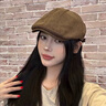 十竹帽子女款秋冬貝雷帽2025新款顯臉小反戴前進(jìn)帽鴨舌復古帽子報童帽 咖色【雙層帽檐】高質(zhì)感 曬單實(shí)拍圖