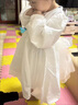 G.duck小黃鴨童裝女童連衣裙春秋季2025新款兒童公主裙中小童女孩秋裝 白色 120 適合110-120cm年齡6-7歲 曬單實(shí)拍圖