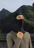 塔斯隊(duì)長(zhǎng)自行車頭套秋冬抓絨款加厚保暖鎖溫全包防風(fēng)面罩戶外滑雪騎行頭套 黑色-帶眼鏡孔 曬單實(shí)拍圖