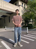 gxmy水洗復古短袖t恤男士休閑套裝夏季一整套高街搭配痞帥衣服男裝潮 【笑臉咖色+牛仔褲淺藍】 XL 【高質(zhì)量】 曬單實(shí)拍圖