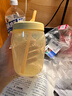 特百惠（Tupperware）吸吸罐550ml女生學(xué)生密封帶吸管水杯子夏季自制飲品奶昔 奶黃色 曬單實(shí)拍圖