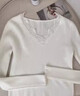 皮爾卡丹（pierre cardin）設(shè)計感V領(lǐng)蕾絲拼接套頭針織上衣女春韓版小個子修身短款內(nèi)搭小衫 灰色 S 曬單實拍圖