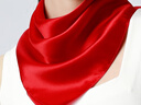 絲界2025秋冬新款桑蠶絲純色真絲巾女百搭紗巾領(lǐng)巾通勤薄款裝飾 紅色 53*53 曬單實(shí)拍圖