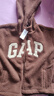 GAP女裝貼布繡花logo仿羊羔絨連帽衛衣外套600757 棕色 165/84A(M)亞洲尺碼 曬單實(shí)拍圖