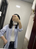 優(yōu)衣庫女裝全棉條紋襯衫/長袖襯衣空調(diào)衫薄外套25秋冬新款479079 61 水藍(lán)色 S /155/80A 曬單實(shí)拍圖