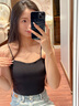 棉客誠品吊帶背心女帶胸墊美背內(nèi)衣文胸一體裸感冰絲可外穿抹胸 黑色M 曬單實(shí)拍圖
