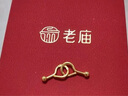 老廟黃金耳釘女金珠耳鉤彎鉤耳環(huán)耳飾送媽媽生日禮物送女友 曬單實(shí)拍圖