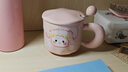 陶瓷馬克杯帶蓋勺高顏值杯子伴手禮女家用水杯可愛(ài)情侶咖啡早餐杯 粉色表情小羊 杯子+蓋+勺 曬單實(shí)拍圖
