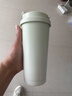 水莫停保溫杯男女士咖啡杯陶瓷內膽便攜隨行杯高顏值學生水杯子 奶霧綠 500ml 陶瓷內膽 曬單實拍圖