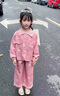 靚貝城堡女童春秋裝百搭牛仔外套套裝2025新款兒童寶寶薄款休閑兩件套衣服 粉色 110 曬單實(shí)拍圖