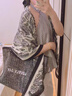 正黛棉麻防曬披肩春秋季高級感紗巾大方巾薄款遮陽(yáng)復古空調房圍巾外搭 浪漫巴黎 空調房披肩 曬單實(shí)拍圖