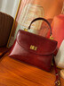 妙麗牛皮包包女包斜挎結婚包輕奢單肩手提包生日禮物高級感送女友老婆 曬單實(shí)拍圖