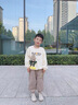 G.DUCKKIDS男寶寶加絨衛衣套裝一體絨秋冬2024新款春秋裝衣服兒童時(shí)尚帥氣潮 卡其色 XL帽子小熊套裝   加絨  80 身高70-80厘米1-2歲 曬單實(shí)拍圖