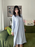 NEIYIN睡裙女士帶胸墊睡衣長(cháng)袖可外穿2025年新款家居服秋冬季 水藍色 曬單實(shí)拍圖