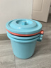 加厚彩色塑料小號提水桶帶蓋收納桶儲水兒童玩具桶保鮮桶 食品小桶 【粉色】約5.5L可裝11斤水 曬單實(shí)拍圖