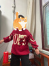 mlgt kids童裝男童加絨套裝春秋冬季新款痞帥兒童寶寶加厚衣服兩件套 酒紅色【春秋款】 110 曬單實拍圖