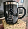 史努比（SNOOPY）保溫杯 帶手柄不銹鋼辦公保溫杯水杯可愛杯子情侶杯420ML 白色 曬單實拍圖