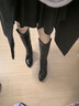 蜘蛛王白色長筒靴子女2025新款秋冬女靴小個子長靴中筒牛仔內(nèi)增高騎士靴 棕色 41 曬單實拍圖