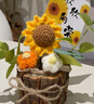 夕風(fēng)向日葵教師節禮物女老師實(shí)用有紀念意義幼兒園永生花花束手工針織 曬單實(shí)拍圖