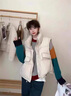 馬甲女秋冬2025新款韓版純色輕盈寬松百搭坎肩背心外套女面包服 米白色 爆款 L (85-110斤) 曬單實(shí)拍圖