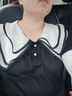 KANJ 高檔娃娃領(lǐng)連衣裙夏季短袖2022新款小個(gè)子女士減齡時(shí)尚裙子顯瘦遮肉女裝 黑色001 3XL【建議135-150斤】 曬單實(shí)拍圖