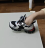 泰蘭尼斯秋季新款童鞋防滑兒童軟底運動(dòng)鞋男童鞋子網(wǎng)布透氣閃燈鞋 白/黑 27 內長(cháng)16.5cm 適合腳長(cháng)15.5cm 曬單實(shí)拍圖
