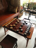 象棋實(shí)木帶棋盤(pán)紫光檀黃楊木雙拼鑲嵌中國象棋套裝棋盤(pán)高檔禮盒裝 48黃楊木紫光檀雙拼鑲嵌+血檀實(shí)木棋盤(pán) 曬單實(shí)拍圖