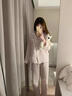 貓人（MiiOW）格子Hellokitty睡衣女春秋季純棉棉紗長(cháng)袖甜美可愛(ài)夏季家居服套裝 粉格KT貓[棉紗] M [建議身高155-160cm體重80-10 曬單實(shí)拍圖