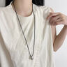 TFY水滴項鏈長(cháng)款毛衣鏈掛繩女士吊墜黑皮繩脖子配飾2025新款大氣高檔 銀色【極簡(jiǎn)水滴毛衣鏈】 曬單實(shí)拍圖