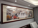 趙氏恒璽（ZONLOLV）中式水墨畫(huà)國畫(huà)山水畫(huà)靠山圖純手繪真跡旭日東升辦公室客廳裝飾畫(huà) 沙比利實(shí)木框（直角棕色） 裝裱216*66cm 曬單實(shí)拍圖