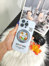 與樂（yule）MagSafe磁吸支架適用iPhone16promax液態(tài)硅膠手機殼蘋果16plus自帶鏡頭膜相機按鍵掛繩全包防摔軟 【遠峰藍+掛繩】 iPhone16pro 曬單實拍圖