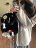 若盼美式覆古針織夾克衛(wèi)衣外套女2025春秋季新款棒球服薄款外搭開衫款 淺灰色 M 100-115斤 曬單實拍圖