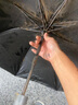 全自動雙人大號雨傘折疊晴雨兩用傘黑色太陽傘防曬防紫外線遮陽傘 【8骨手動款】黑 曬單實(shí)拍圖