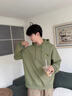 名創(chuàng  )優(yōu)品（MINISO）連帽衛衣男秋季日系百搭慵懶風(fēng)套頭衫重磅休閑外套男 灰豆綠 M 曬單實(shí)拍圖