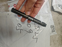 得力(deli)黑色粗頭物流油性筆 墨量升級大容量快遞簽字辦公文具馬克筆記號筆 10支/盒 P06881 黑色 曬單實(shí)拍圖