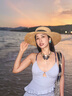 atlanticbeach2025新款爆款連體泳衣女絕美海邊度假吊帶藍(lán)色蛋糕裙式溫泉泳裝 曬單實(shí)拍圖