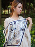 MITHAOL KUSC真絲絲巾桑蠶絲女士生日禮物小方巾送媽媽長(cháng)輩中秋節禮物魚(yú)人城堡【心想事