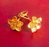 周六福七夕禮物黃金耳釘女足金999花卉耳飾耳針 計(jì)價(jià) 2.23g 曬單實(shí)拍圖