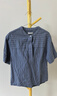 佐丹奴淡人穿搭女天然棉麻襯衫條紋暗門(mén)筒圓領(lǐng)梭織短袖 13345314 34藍白條紋 M 曬單實(shí)拍圖