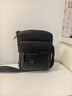 美洲野牛單肩包男士休閑斜挎包頭層牛皮商務(wù)斜跨背包時(shí)尚男包豎款休閑包 黑色 曬單實(shí)拍圖
