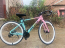 蘭令公路車(chē)自行車(chē)全內線(xiàn)變速碟剎賽車(chē)成年人男學(xué)生女青少年代步單車(chē) 彩虹色 全內線(xiàn) 彎把 700C（165-188CM） 24速 藍圖變速 碟剎 40刀 曬單實(shí)拍圖