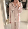 維多利亞的秘密（Victoria's Secret）田曦薇同款 宅度假水光綢家居服絲滑涼感長(cháng)袖長(cháng)褲睡衣套裝 曬單實(shí)拍圖