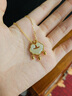中國黃金（CHINA GOLD）平安鎖黃金項(xiàng)鏈女2025新款足金鑲玉吊墜女生生日禮物女友老婆紀(jì)念 足金鈴鐺長命鎖吊墜【贈銀鏈】 曬單實(shí)拍圖